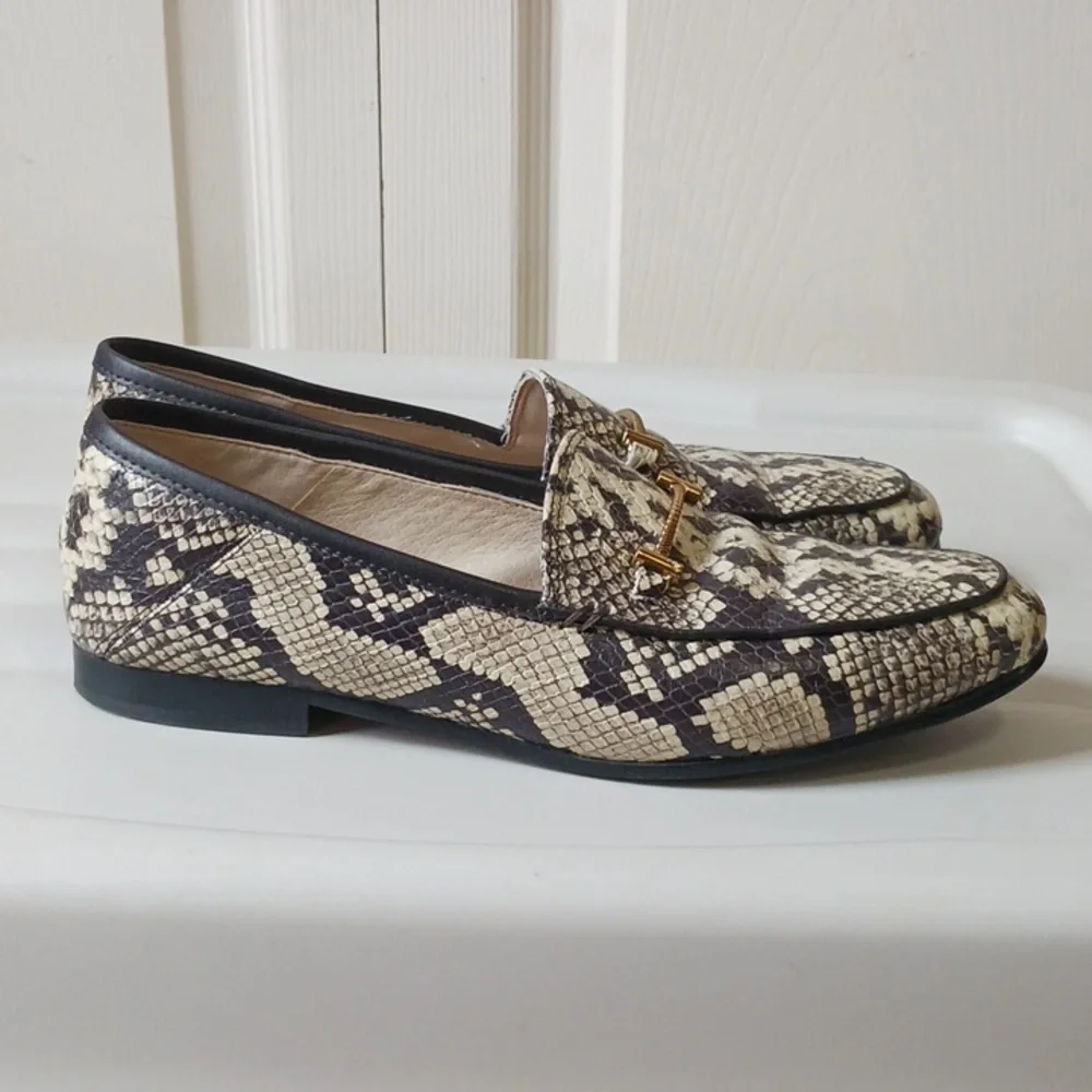 Sam Edelman "Lior" leather snakeskin bit slip on loafers - size 7 - Picture 5 of 11